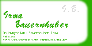 irma bauernhuber business card